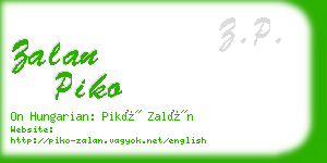 zalan piko business card